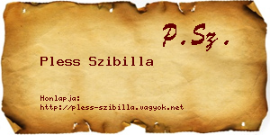 Pless Szibilla névjegykártya
